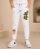 NUSYL Cotton Blend Knit Dinosaur Printed Joggers - White