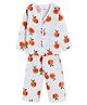 The Boo Boo Club Muslin Woven Full Sleeves Oranges Printed Coordinating Shirt & Pajama Night Suit - White