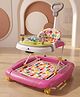 StarandDaisy Baby Walker for Kids with Parent Push Handle 3 in 1 Foldable Activity Walker Musical Toy Tray Adjustable Height Anti Fall Safety Stopper Pink