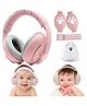 Ortis 2-in-1 Baby Noise Cancelling Ear Muffs Adjustable Soft Headband & Over-Ear Sound Protection for Infants & Toddlers Pink