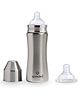 SPEEDEX Stainless Steel Baby Feeding Bottle 250 ml with Internal ML Marking | 304 Grade Steel | Anti-Colic Silicone Medium Flow Nipple | Leak Resistant Infant Milk Bottle for Newborn & Babies