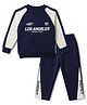 Smarty Boys Knit Full Sleeves Co Ords Winter Nightwear With Text Print in Navy Blue