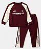 Smarty Boys Knit Full Sleeves Co Ords Winter Nightwear With Text Print in Brown