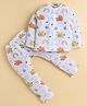 Polka Tots Muslin Woven Full Sleeves Koala Printed Coordinating Jhabla & Pants Set - White
