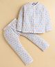 Polka Tots Muslin Woven Full Sleeves Swirls Printed Coordinating Jhabla & Pants Set - Multi Colour