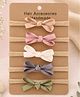 Polka Tots Set Of 5 Bow Applique Detailed Headbands - Brown & Grey