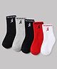 Pine Active Terry Knit Ankle Length Solid Socks Pack of 5 in Black, Grey, Black, Red