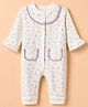 Babyhug 100% Cotton Interlock Knit Full Sleeves Romper With Floral Print - White