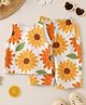 The Kids Club Cotton Blend Woven Sleeveless Sunflower Printed Coordinating Top & Pants Set - White