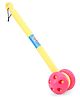 Ratnas Twinkle Roller Baby Walking Toy with Long Handle and Rolling Wheels - Yellow & Pink