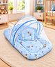 Zoe Mattress Set With Mosquito Net Bear Print |Mushroom Print |Lightweight |Polycotton - Blue