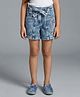 Barbie by Tiny Girl Cotton Denim Mattel Featuring Stone Embellished Logo Designed Washed Shorts - Blue