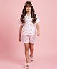 Barbie by Tiny Girl Cotton Woven Mattel Featuring Half Sleeves Barbie Logo Printed Coordinating Shirt & Shorts Night Suit - White