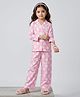 Barbie by Tiny Girl Woven Mattel Featuring Full Sleeves Barbie Printed Coordinating Shirt & Pants Night Suit - Pink