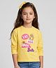 Barbie by Tiny Girl Knit Mattel Featuring Full Sleeves Barbie Printed & Typography Printed Light Winter Sweatshirt - Yellow