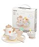 HAPPY HUES Wooden Afternoon Tea Party Playset with Tray, Teapot, Cups & Accessories for Kids