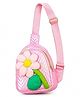 Happy Hues 6 Inch Cute Quilted Flower Crossbody Mini Sling Bag for Girls - Pink
