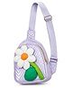 Happy Hues 6 Inch Cute Floral Quilted Mini Sling Bag for Kids- Lilac