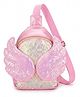 Happy Hues 6 Inch Sparkly Sequin Angel Wings Crossbody Sling Bag - Pink