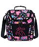 Happy Hues 9 Inch Heart Print Insulated Kids Lunch Bag With Adjustable Shoulder Strap - Black Pink