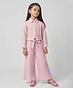 Tiny Girl Woven Full Sleeves Floral Embroidered Top & Pants Set - Lavender