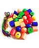 Happy Hues 70pcs Educational DIY Lacing Beads & Geometric Shape Sorting Stacking Blocks Toy Set for Kids - Beads
