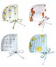 The Boo Boo Club Muslin Woven Pack Of 4 Checked & Lemons Printed Caps - White