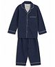The Boo Boo Club Bamboo Knit Full Sleeves Solid Shirt & Pant Night Suit - Navy Blue