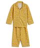 The Boo Boo Club Bamboo Knit Full Sleeves Floral Printed Coordinating Shirt & Pajama Night Suit - Yellow