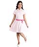 Clothe Funn Cotton Knit Half Sleeves Bow Applique Detailed Dress - Baby Pink