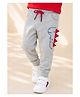 Nino Togs Cotton Looper Knit Dinosaur Design Applique Detailed Joggers - Grey