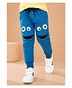 Nino Togs Cotton Looper Knit Smiley Face Designed Applique Detailed Joggers - Blue