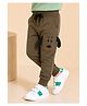 Nino Togs Cotton Looper Knit Puppy Face Designed Applique Detailed Joggers - Brown