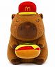 DPARANI Cute Capybara Plush Soft Toy 30 cm for Kids, Soft Stuffed Cuddly Toy with Burger, Brown