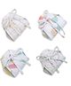 The Boo Boo Club Muslin Cotton Knitted Printed Nappy Pack of 4 for Baby 0-3M White