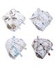 The Boo Boo Club Muslin Cotton Knitted Printed Nappy Pack of 4 for Baby 0-3M White