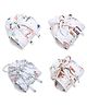 The Boo Boo Club Muslin Cotton Knitted Printed Nappy Pack of 4 for Baby 0-3M White