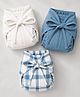 Cocoon Care Bamboo Cotton Knitted Solid & Printed Nappy Pack of 3 for Baby 0-3M Multi Color