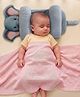 Zoe Adjustable Pillow Head Shaping Pillow Elephant Print - Grey| Soft Baby Support Pillow| Ergonomic Head & Neck Support| Breathable Fabric| Adjustable Design| 0-6 Months