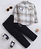BT DEZINES Cotton Blend Woven Full Sleeves Checked Shirt & Pants Set - Beige
