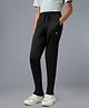 Technosport Knit Brand Logo Printed Track Pants - Black