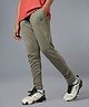 Technosport Knit Brand Logo Printed Track Pants - Olive Green