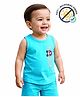 COCOON ORGANICS 100% Cotton Knit Sleeveless Panda Printed Tee - Sky Blue