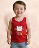 COCOON ORGANICS 100% Cotton Knit Sleeveless Bear Printed Anti Microbial Sando Tee - Red