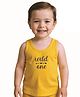 COCOON ORGANICS 100% Cotton Knit Sleeveless Wild One Text Printed Anti Microbial Sando Tee - Yellow