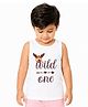 COCOON ORGANICS 100% Cotton Knit Sleeveless Wild One Text Printed Anti Microbial Sando Vest - White