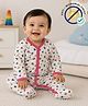 COCOON ORGANICS 100% Cotton Knit Full Sleeves Ladybug & Butterfly Printed Footed Sleepsuit - White