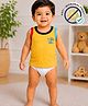 COCOON ORGANICS 100% Cotton Knit Sleeveless Animal Printed Vest & Briefs - Yellow