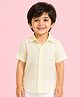 Kidbea Linen Woven Half Sleeves Solid Shirt - Lemon Yellow