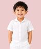 Kidbea Linen Woven Half Sleeves Solid Shirt - White
